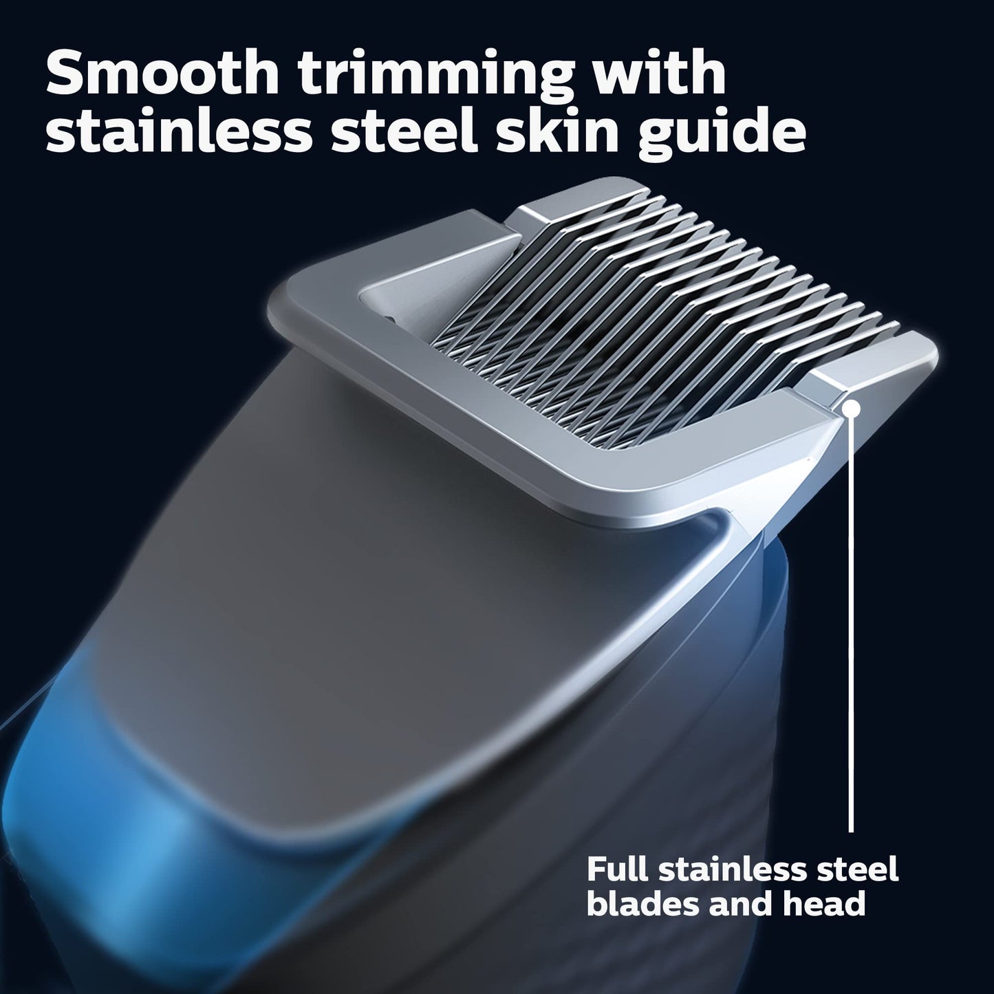 Norelco Philips Beard Trimmer 7000 Series, 100% Waterproof Trimmer for Men, 40 Lock-in Hair Length Settings, BeardSense Power Adaptability, Detail & T-Blade Trimmer Heads, Charging Stand, BT7670/40