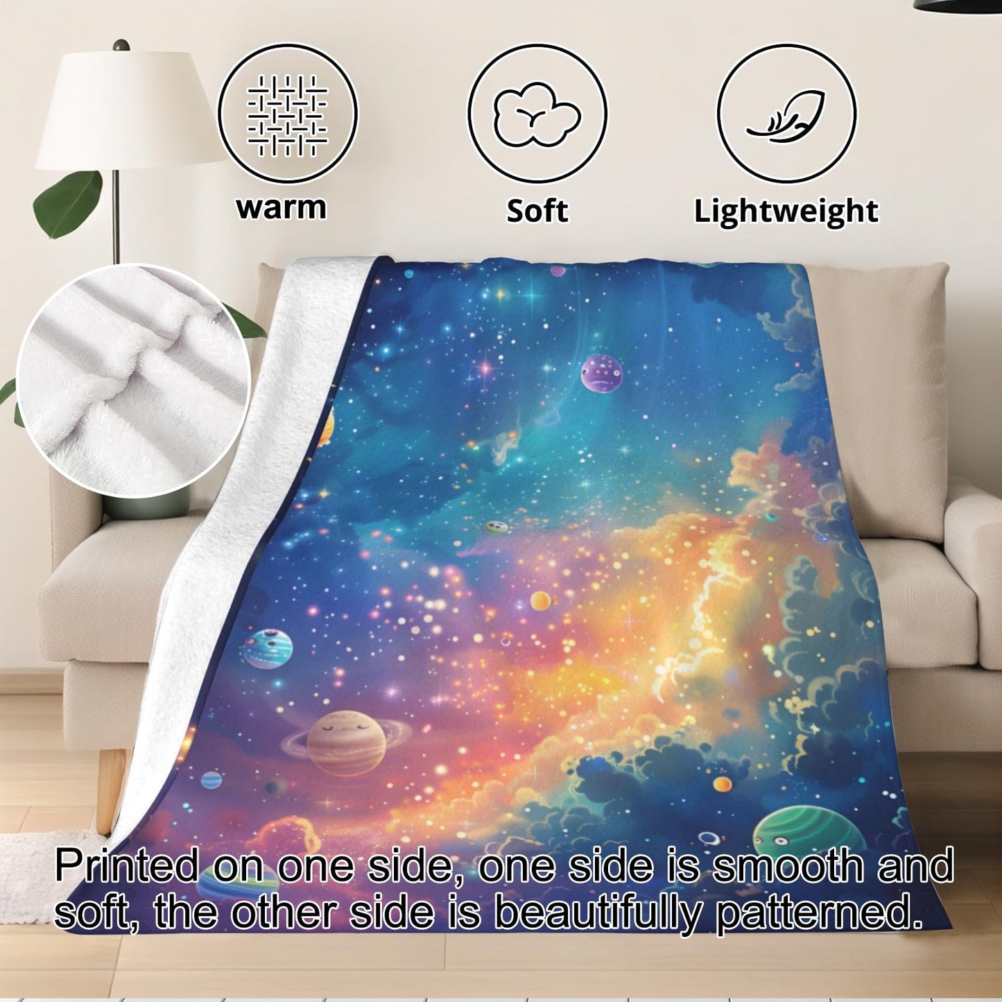 PLKRL Cute Fox Blanket, Soft Cozy Lightweight Flannel Throw Blanket for Living Room Bedroom Travel Home, Whimsical Decor, 50x60 Inch, Animal and Butterfly Blankets Gifts for Women Kids Girls