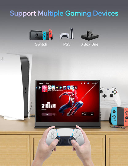 4K Portable Monitor 13.3" 3840 x 2160 UHD USB-C HDMI Laptop Monitor, 100% sRGB IPS Computer Gaming Display HDR Travel Monitor w/Speakers for Laptop Xbox PS5 Switch PC Phone