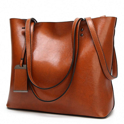 Aileese Womens Soft Leather Handbags Large Capacity Retro Vintage Top-Handle Casual Tote Shoulder Bags Brown