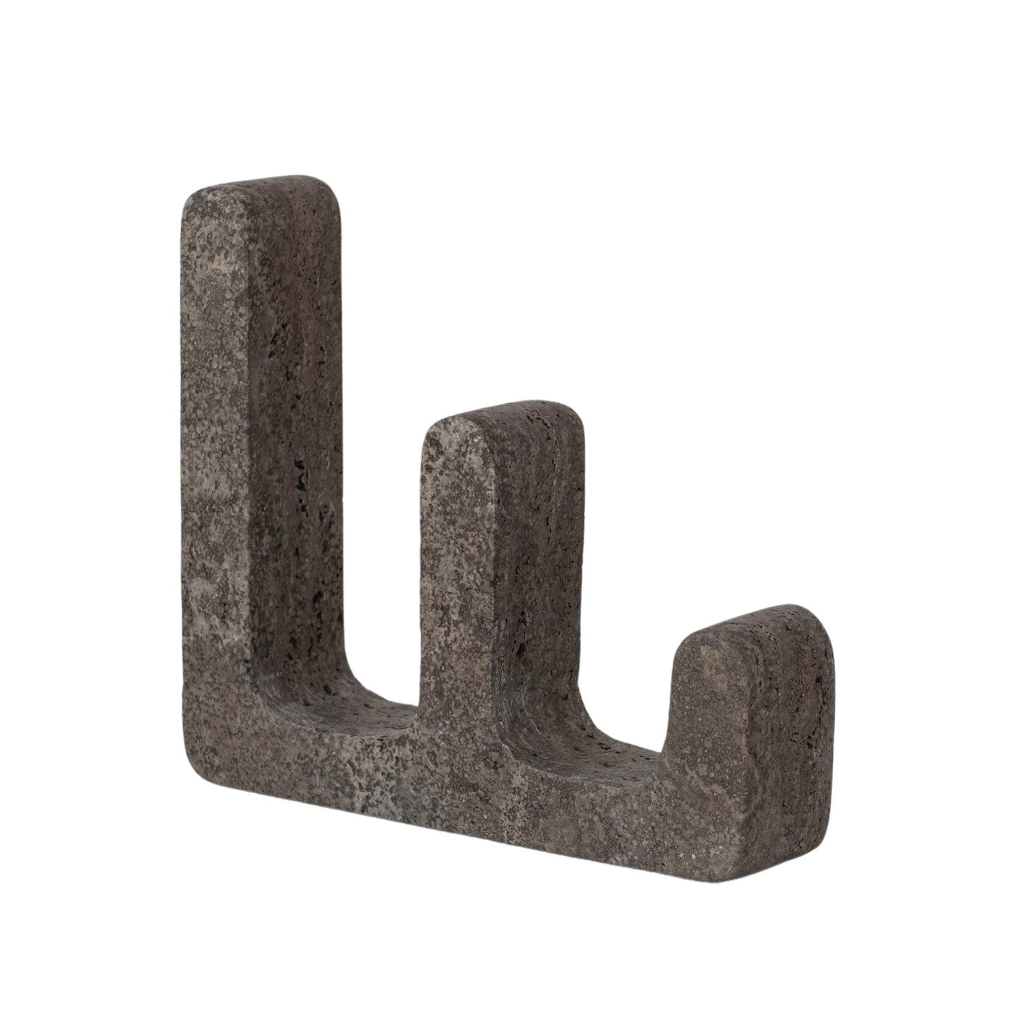 Bloomingville Travertine Abstract Accent Décor Sculpture, Grey