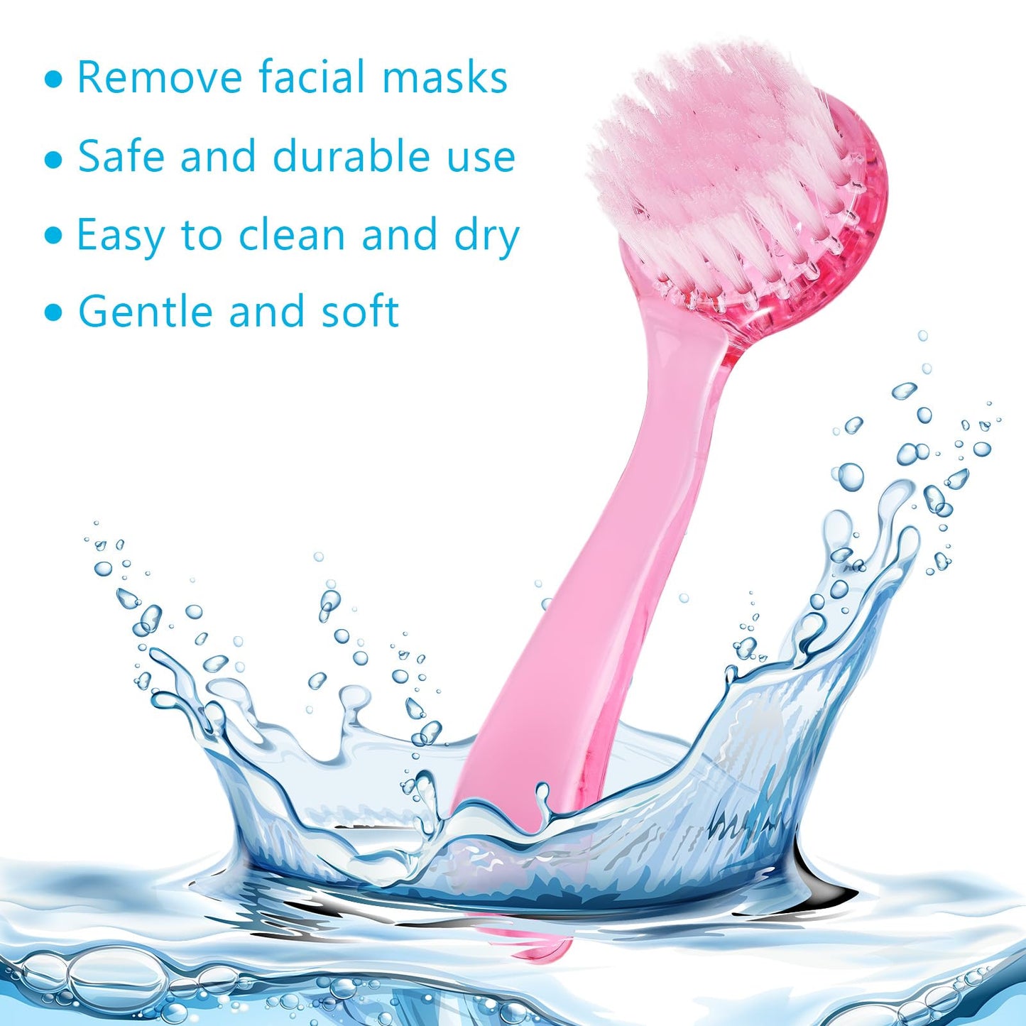 3 Pcs Facial Cleansing Brush, Useekoo Manual Face Brushes for Cleansing and Exfoliating, Face Scrubber to Massage, Deep Pore Exfoliation, Makeup Remove and Skin Care with Soft Bristles