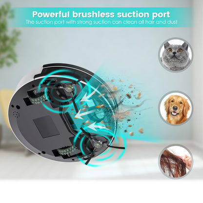 Lefant Robot Vacuum Cleaner, 120 Mins Runtime, Compact Design, Low Noise, Powerful Suction, Wi-Fi/App/Voice Control, Self-Charging, Scheduled Cleaning, Ideal for Pet Hair and Hard Floors, M210 Black