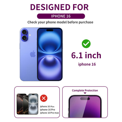 2 Pack Privacy Screen Protector for iPhone 16 Pro Max Tempered Glass 6.9inch Private Saver Anti-Spy Eye Protection Anti-Scratch Full Coverage