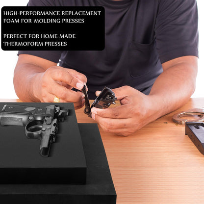RoundFunny 87 Pcs DIY Holster Kit Include Thermoform Molding Foams Sheet Eyelet Hand Setter Cross Recessed Screw Head Open Slotted Fastener Rubber Washer for Making Knife Sheath(Classic,Black)