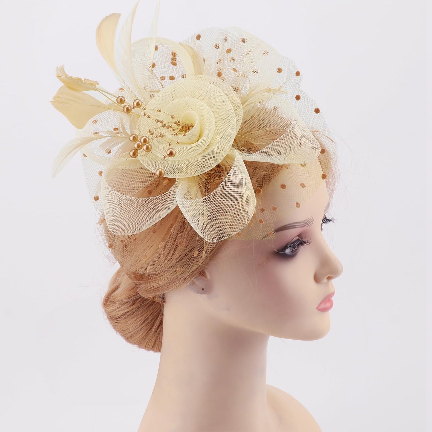 AQOKKA Women Fascinators Hats Flower Fascinators with Headband and Clip Tea Party Headwear for Women and Girls