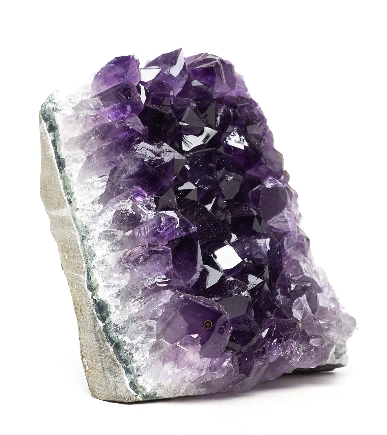 DesertUSA Uruguayan Amethyst Crystal Clusters Cut Base from Basalt Plus, Bonus Mineral Included (1 to 1.5 lbs, Deep Purple Amethyst)