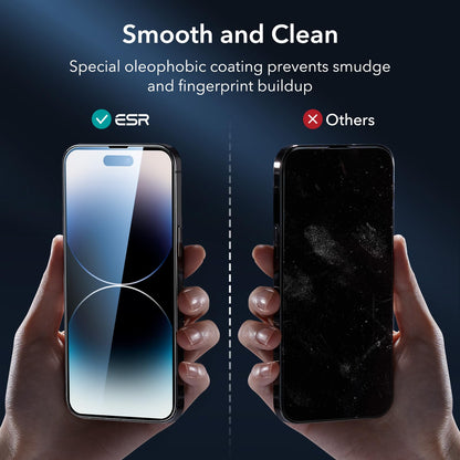 ESR 3 Pack for iPhone 15 Pro Max Screen Protector, [9H Hardness] [Military Grade Shatterproof] Full Coverage Tempered Glass Film with Easy Installation Tool, HD Clear, Scratch Resistant