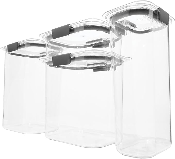 Rubbermaid Brilliance Pantry Food Storage Container Set, Airtight & Leak-Proof