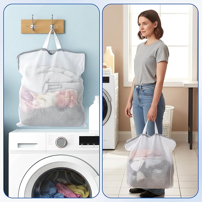 3Pcs 22" x 15" Mesh Hanging Laundry Bags