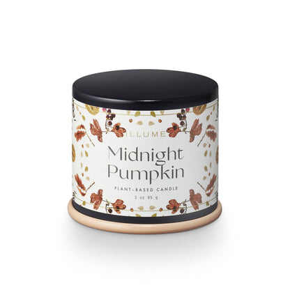 Illume Noble Holiday Collection Midnight Pumpkin Demi Vanity Tin Candle, 3 oz