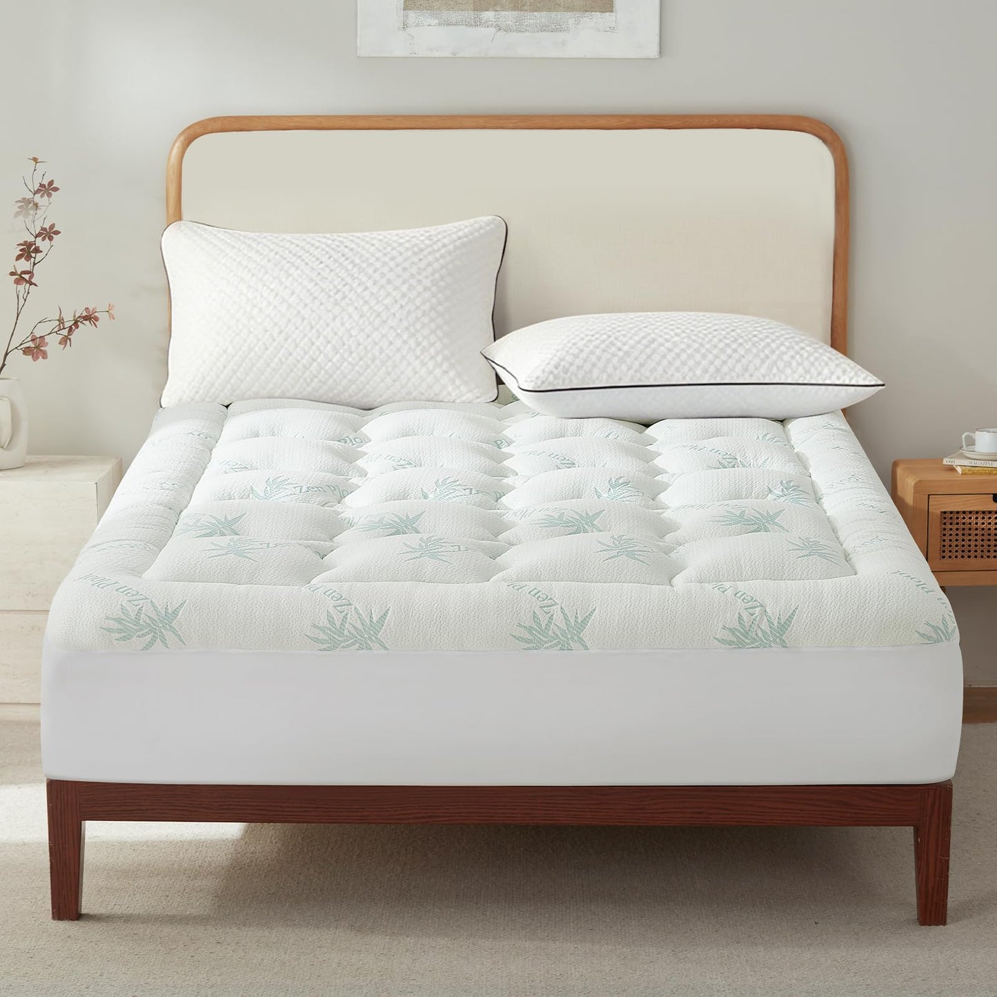 Surefit Ultra Soft Waterproof Mattress Topper Twin Size, Pillow Top Mattress Pad, Back Pressure Relief, Viscose Derived from Bamboo, Naturally Cooling for Hot Sleepers, 39x75
