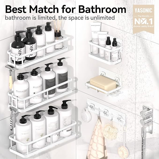 YASONIC Shower Caddy, 6 Pack Large Capacity shower organizer
