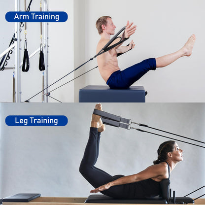 TOBWOLF Pro-Grade Scuba Fabric Pilates Straps - Premium Double Padded Loop D-Ring Handles for Reformer Machine, Sweat-Resistant & Enhanced Grip for Home Gym, Pilates & Fitness Workout (2PCS)
