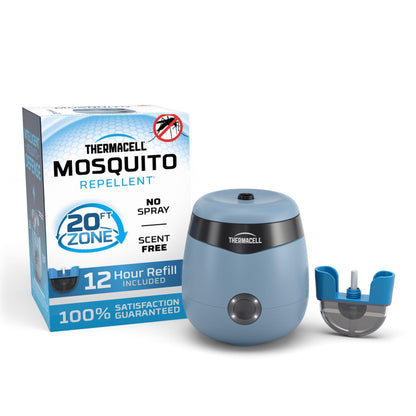 Thermacell E55 E-Series Rechargeable Mosquito Repeller with 20' Mosquito Protection Zone; Blue; Includes 12-Hr Repellent Refill; Bug Spray Alternative; Scent Free; No Candle or Flame