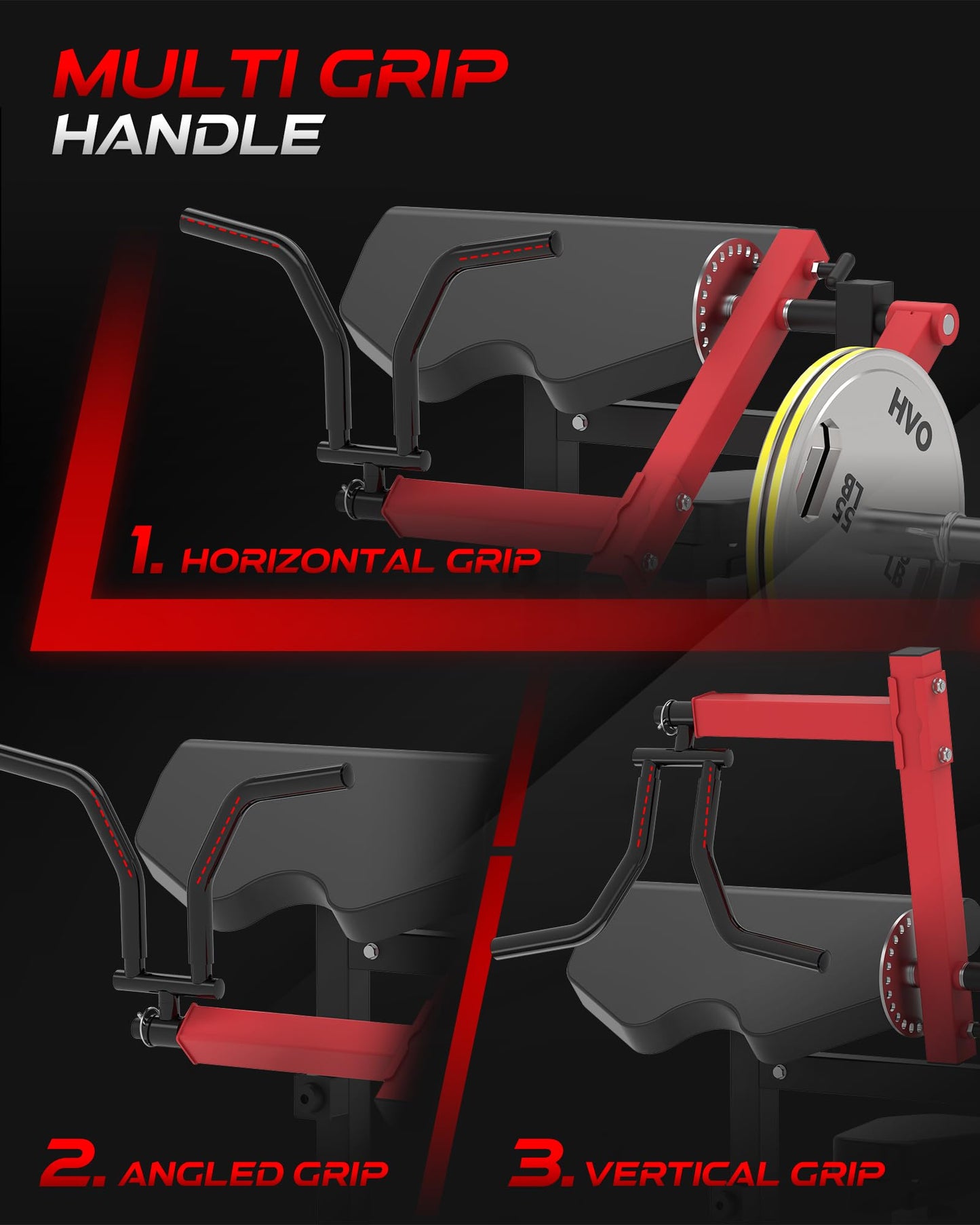 HVO Bicep Tricep Curl Machine: Plate Loaded Preacher Bicep Curl and Tricep Extension Machine Arm Exercise Equipment for Home Gym Workout Station Red