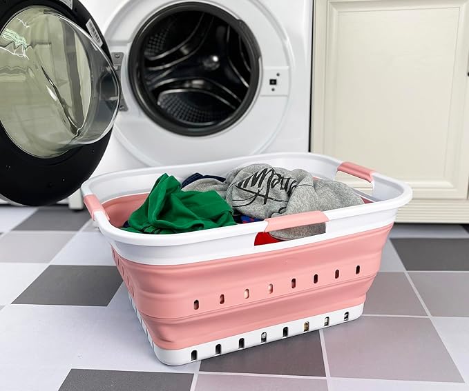 SAMMART 42L Collapsible Plastic Laundry Basket