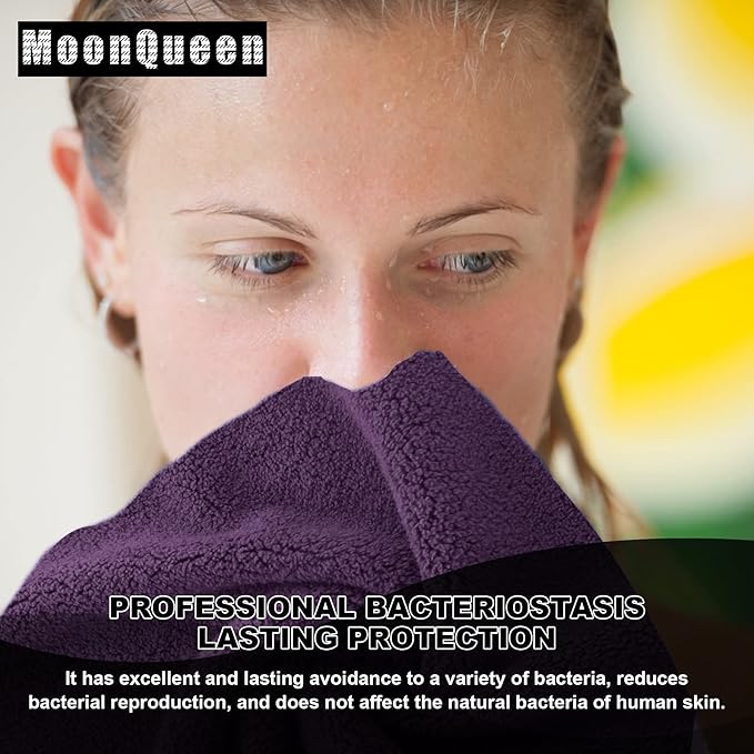MOONQUEEN Microfiber Facial Cloths Fast Drying Washcloth 12 Pack