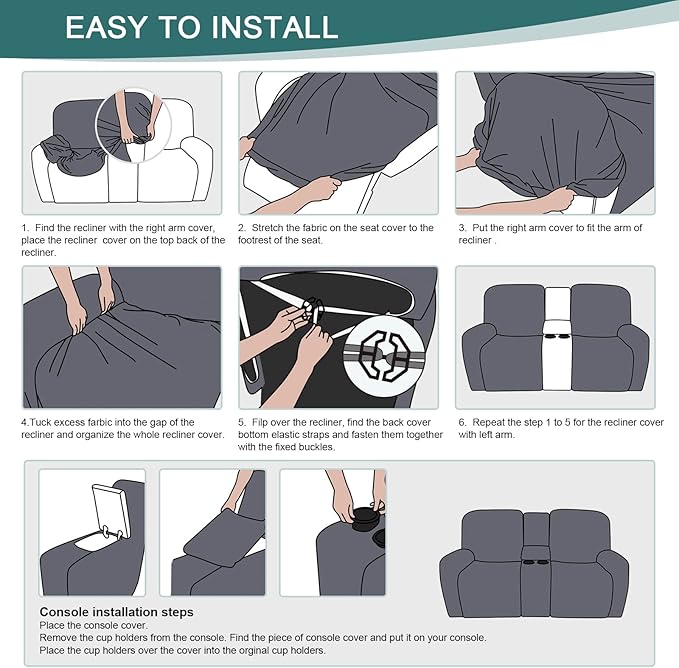 Ruaozz Loveseat Recliner Covers