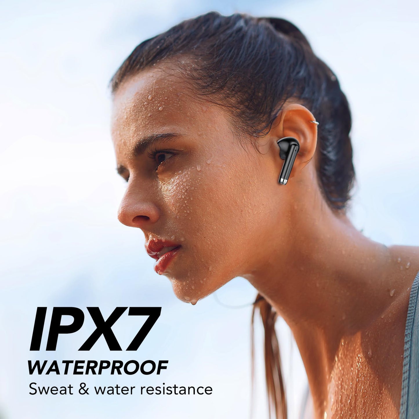 Wireless Earbuds, 2025 New Bluetooth 5.4 Headphones HiFi Stereo with 4 ENC Mic, 40H Mini Ear Buds In-Ear Noise Cancelling Earbuds with LED Screen, Ultra Light USB-C Bluetooth Earphones for Android iOS