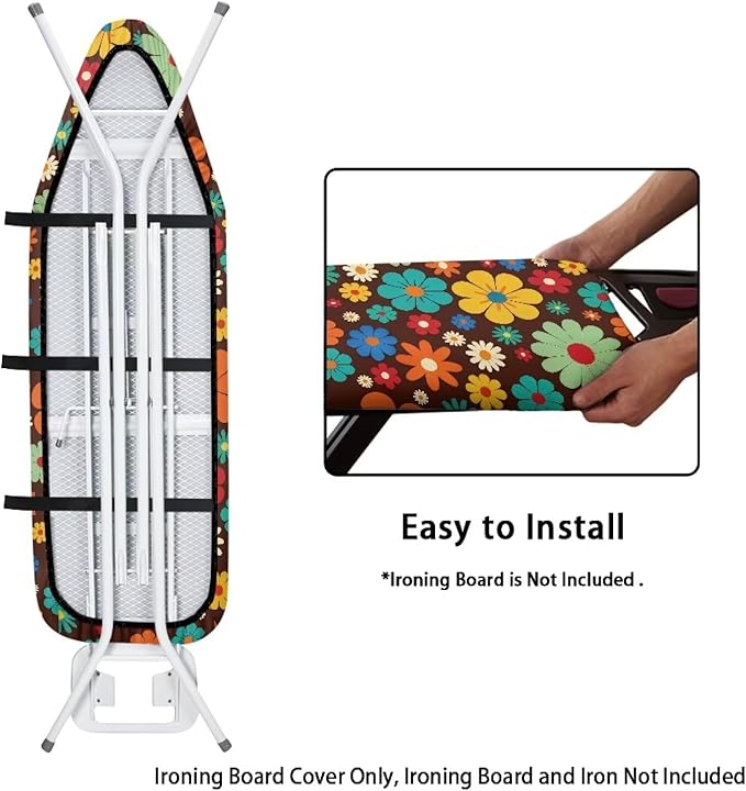 Hippie Flower Design Extra Thick Ironing Board Covers