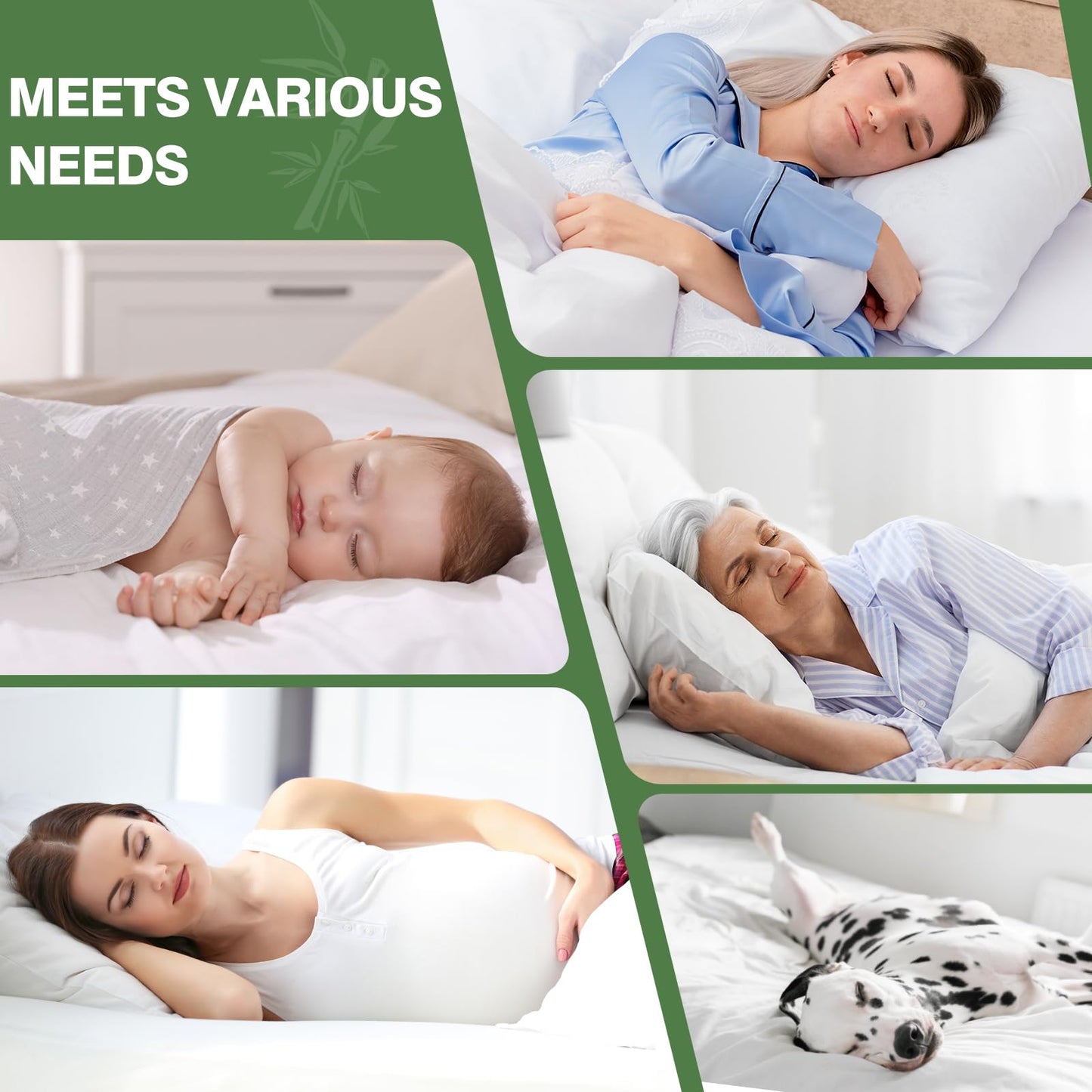 KAYWAZY Waterproof Mattress Protector King Size - Cooling Breathable Mattress Cover for King Bed, Noiseless Soft Bed Pad Cover, Snug Fit Deep Pocket 6''–18'', Ideal for Dorms & Guest Rooms, Green