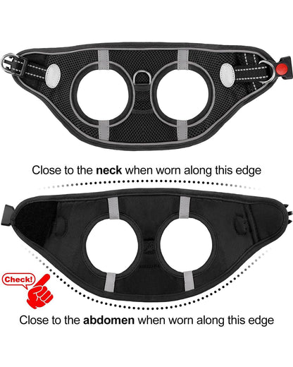 Joytale Step in Dog Harness, Soft Mesh Reflective Breathable Vest Harnesses, Easy Walk Harness with Safety Buckle for Small and Medium Dogs, M, Black