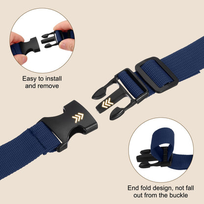 PATIKIL Utility Straps with Quick Release Buckle, (1 Inch x 8 Feet, Dark Blue) (3 Pcs) Adjustable Luggage Polyester Straps Backpack Webbing, Suit for Sleeping Bag/Camping/Hiking