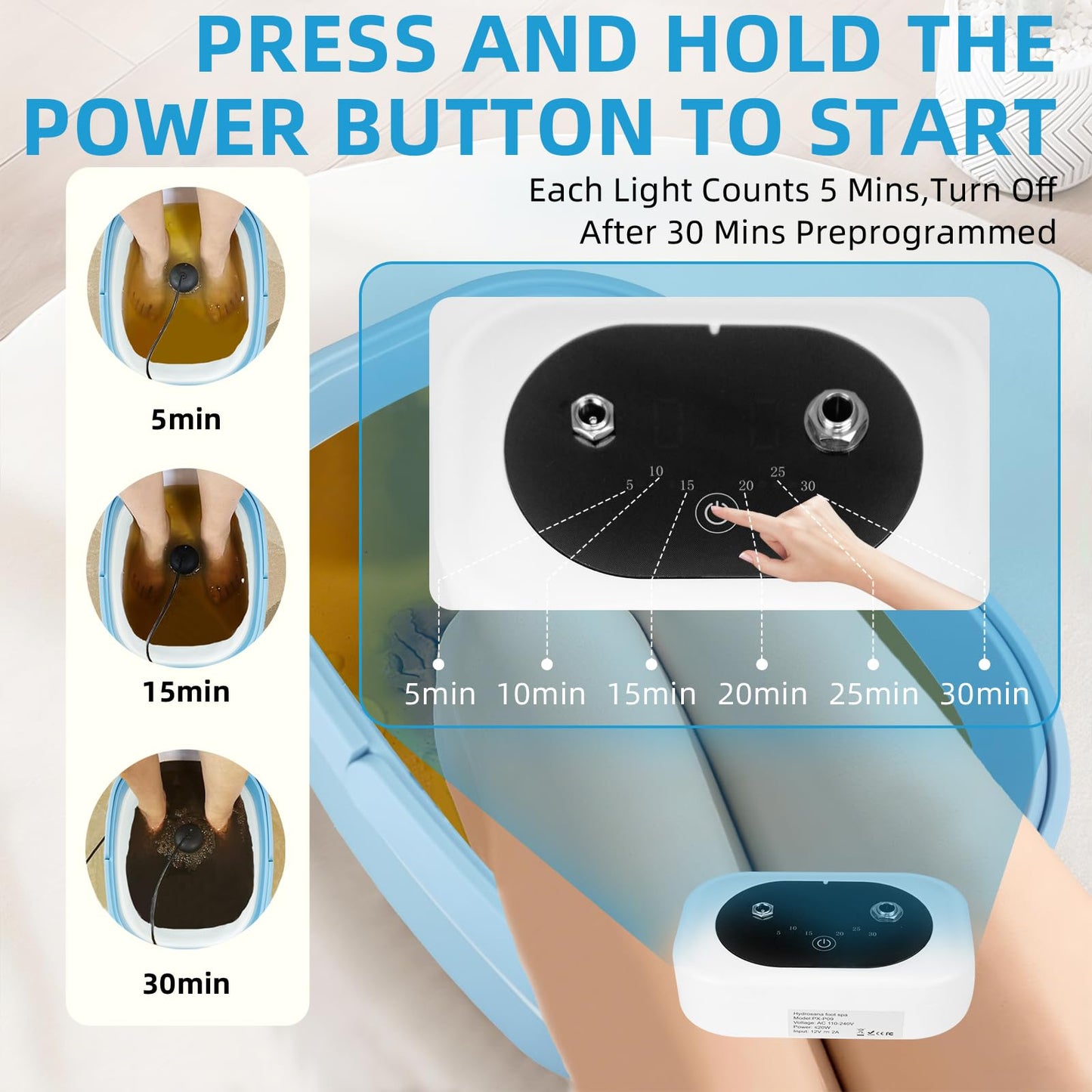 teepten Ionic Foot Bath Detox Machine, Ionic Foot Spa to Remove Toxins with 2 Arrays, 80 Disposable Foot Bath Liners, Detoxification Sea Salt, Folding Bathtub, Gift for Women & Men