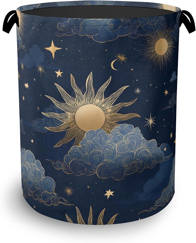 Sun Moon Stars Laundry Basket, Oxford Cloth Laundry Hamper
