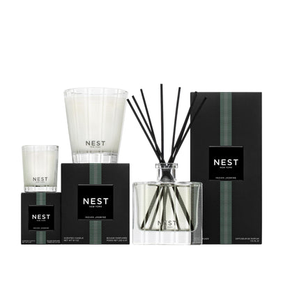 NEST New York Scented Votive Candle, Indian Jasmine - 2 oz - Up to 28-Hour Burn Time - Reusable Glass Vessel