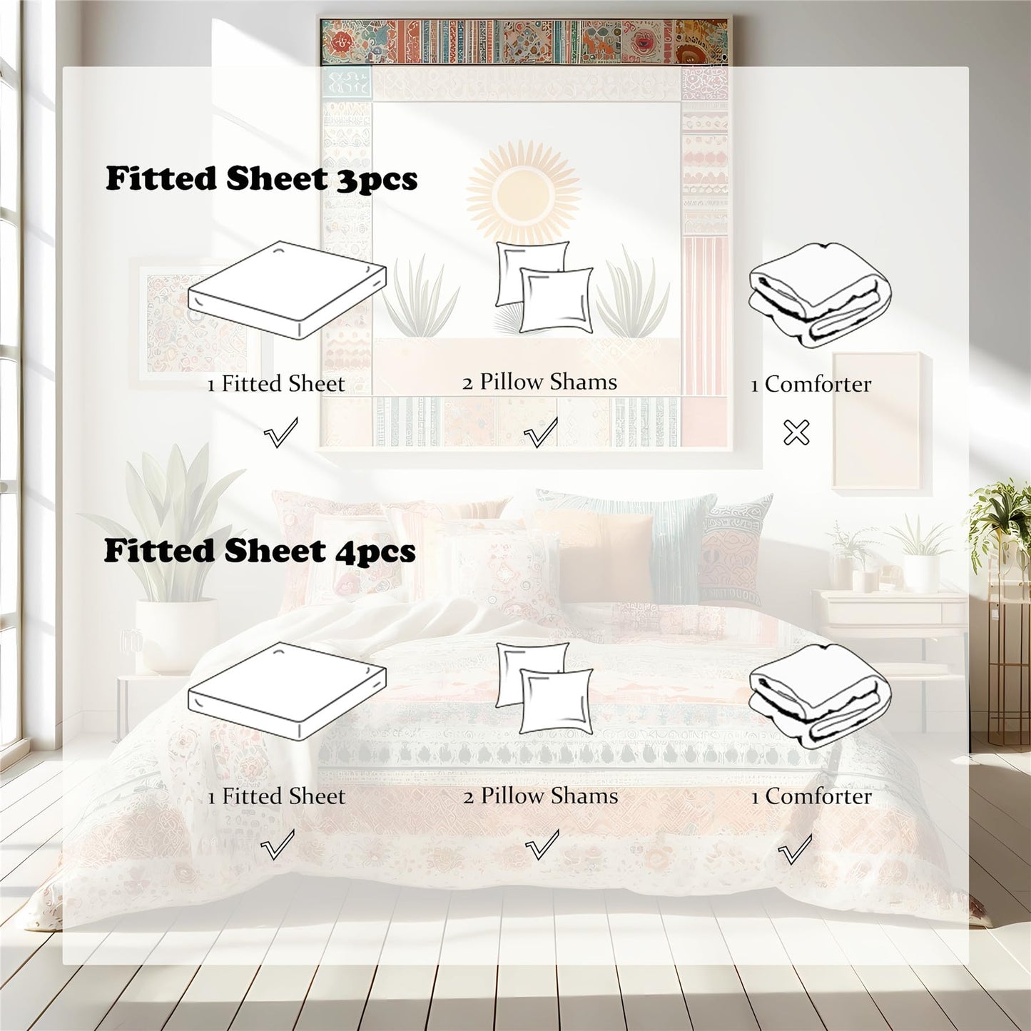 Soccer Ball Prints Fitted Sheet Set Hand-Drawn Sports Series Football Fans Bedding Set | with Fitted Sheet and 2 Pillowshams(3pcs) or Comforter(4pcs) (A,Twin-3PCS)