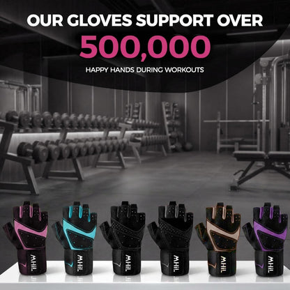 MhIL Workout Gloves for Women – Breathable Gym Gloves for Women with Palm Protection and Enhanced Grip – Padded Weight Lifting Glove for Womens with Wrist Wraps Support Weightlifting Exercise Cycling