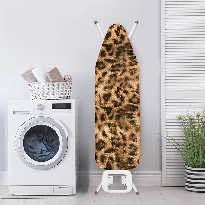 Brown Leopard Skin Ironing Board Cover and Pad Standard Size Elastic Edge