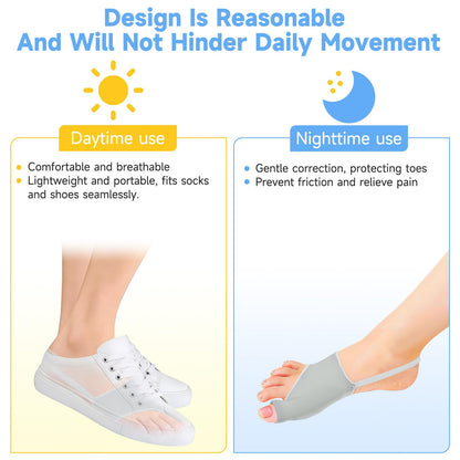 Posturace 2PCS Bunion Corrector for Women & Men Big Toe, Big Toe Separators, Hammer Toe Straightener, Bunion Pads with Spacers, Hallux Valgus Pain Relief, Comfortable & Breathable for Day/Night