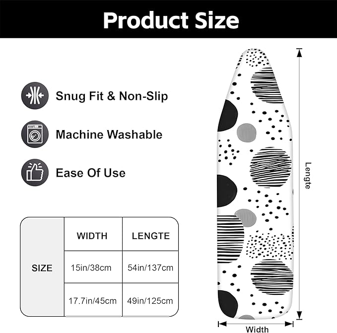 Ironing Board Cover, Standard Size Cotton Iron Board Covers