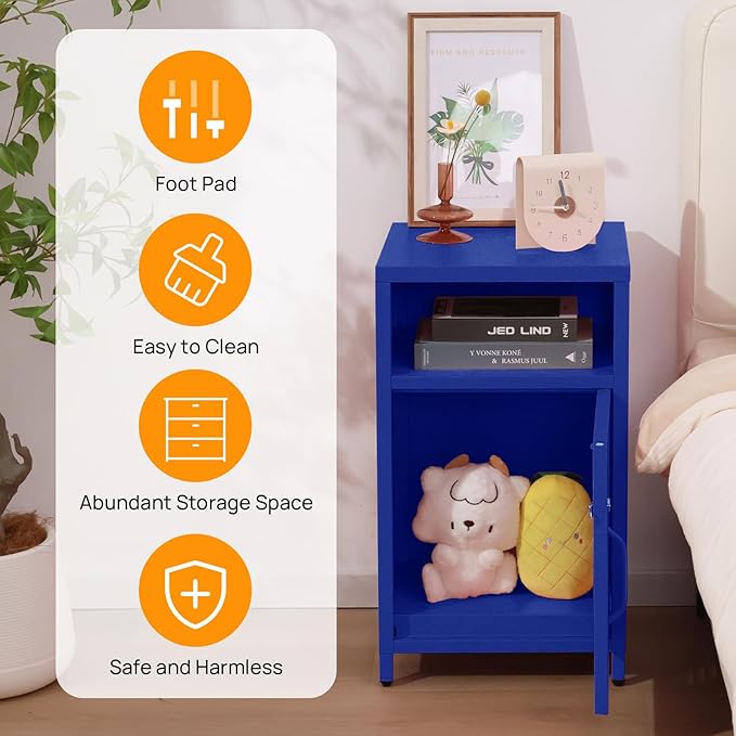 ALBAD Compact Metal Nightstand