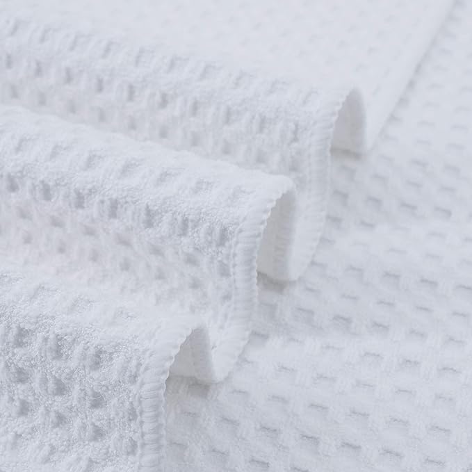 POLYTE Ultra Premium Microfiber Kitchen Dish Hand Towel Waffle Weave, 8 Pack
