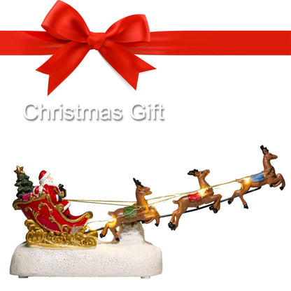 Santa's Sleigh and Reindeer Assortment - Christmas Reindeer Car with LED Light UP