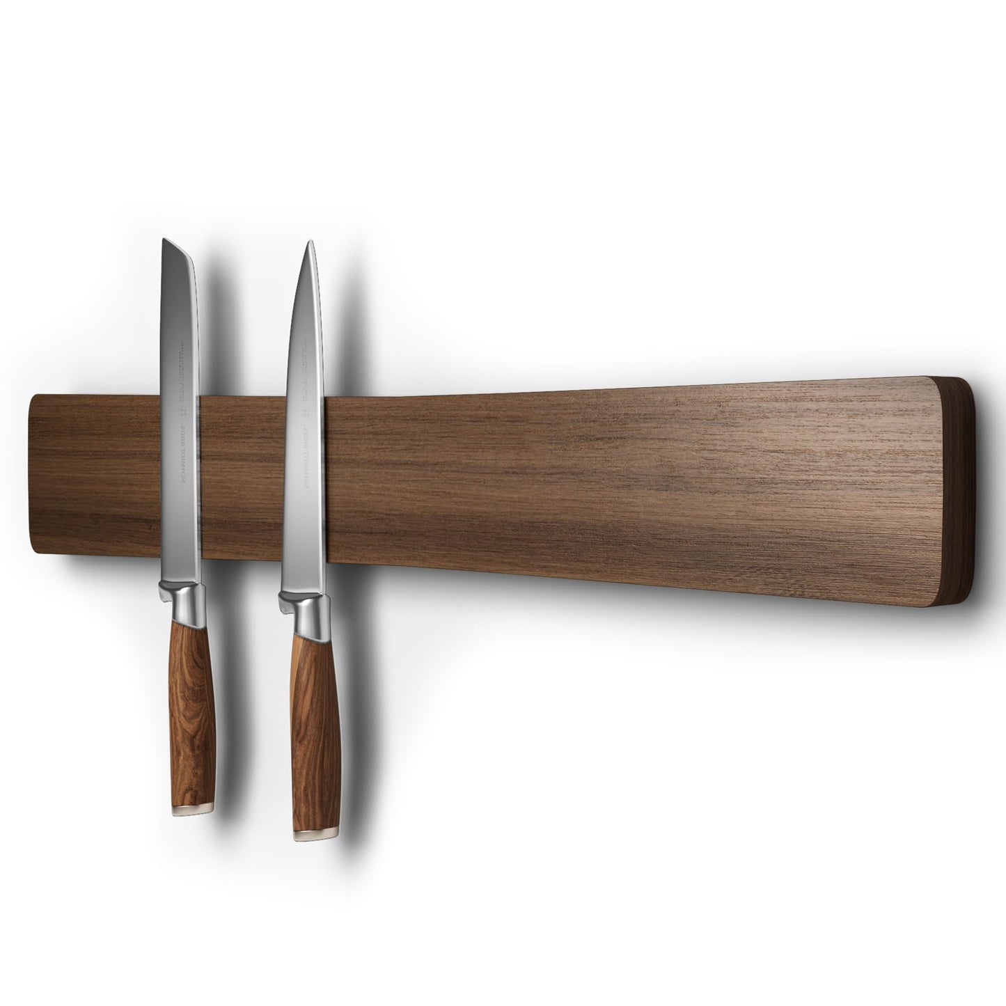 Magnetic Knife Holder for Wall, Acacia Wood Knife Magnetic Strip No Drill Knife Magnet Storage Bar Magnetic Tool Key Holder Strip for Kitchen Utensil Organizer (Dark Brown, 16 Inch)