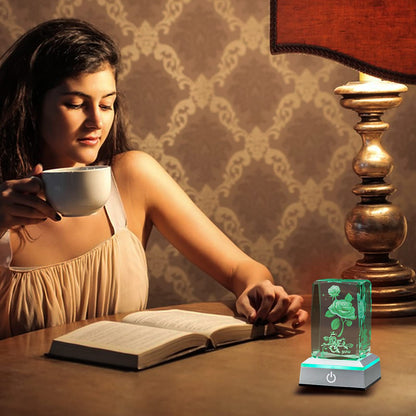 hochance 3D Rose Crystal Nightlight,Perfect Mothers Day Gifts for Wife Her Mom from Daughter Husband Son，Mother's Day Ideas Unique Anniversary Birthday Decolamp Presents