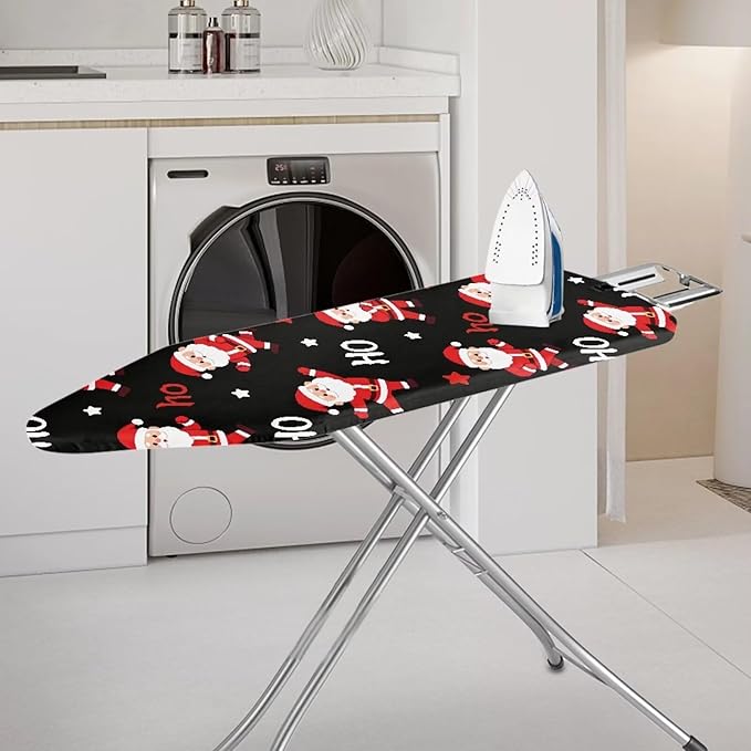 Black Christmas Santa Ironing Board Cover Cover Standard Size Soft Fabric
