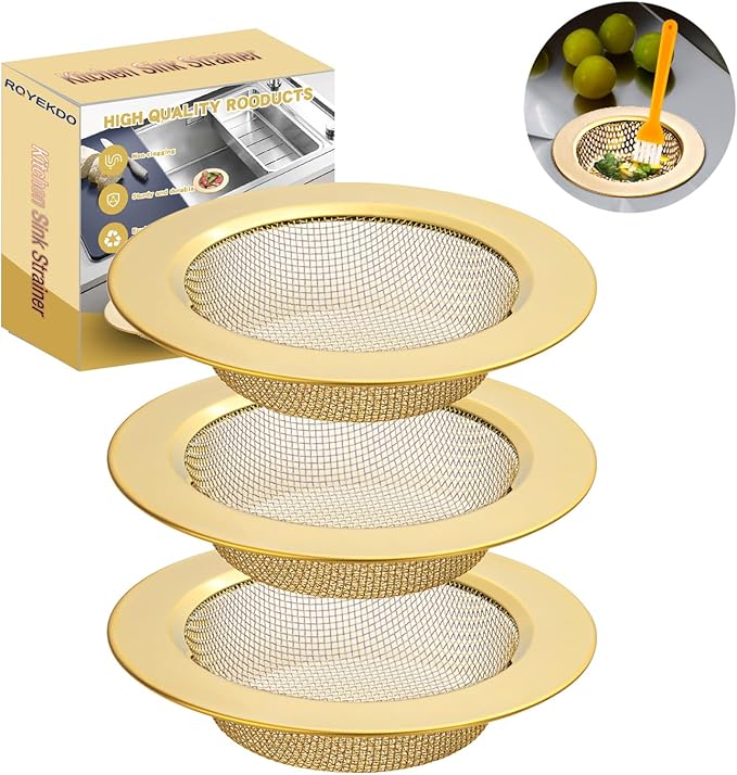 RQYEKDO 3-Pack Kitchen Sink Strainer Stainless Steel