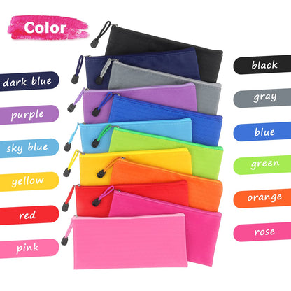 Tamaki 12 Pack Zipper Pencil Pouch Pencil Bags, Zipper Pencil Pouches Bulk, Waterproof Pencil Case, for Organizing Storage Office Supplies Bills Cosmetics Travel Accessories