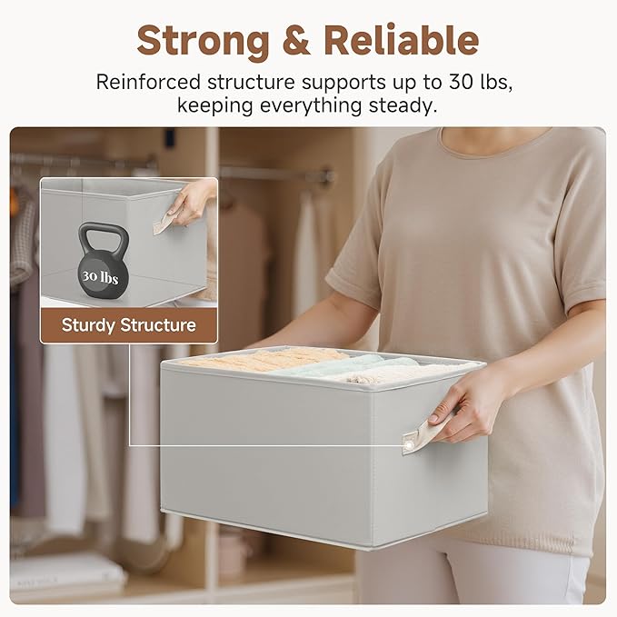 StorageWorks Storage Baskets for Shelves, Fabric Storage Bins, Closet