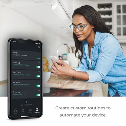 GLOBE Electric 34919 Wi-Fi Smart 5.5W (60W Equivalent) Straight Filament Tunable White Amber Glass LED Light Bulb, No Hub Required, Voice Activated, 2000K - 5000K, Vintage Edison Style, 500 Lumns