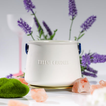 Talent Candles Scented Candles Ceramics Cup Handheld 3 Wicks Natural Soy Wax Candles Gifts for Women & Men (Summer Night)