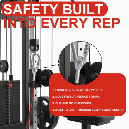 J Bryant Fitness Pulley Cable Replacement - 5mm(0.2inch) Heavy Duty Steel Wire Rope for Home Gym & Cable Machine Accessories Black/Red Cable for Weight Machine (Red, 115")