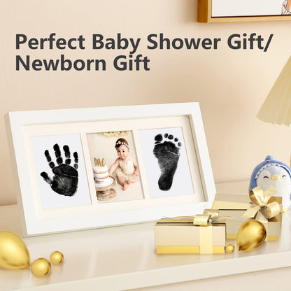 PewinGo Baby Handprint and Footprint Kit, Baby Framed Photo Kit with 100% Clean-Touch Ink Pad for Newborn Baby, Perfect baby gift