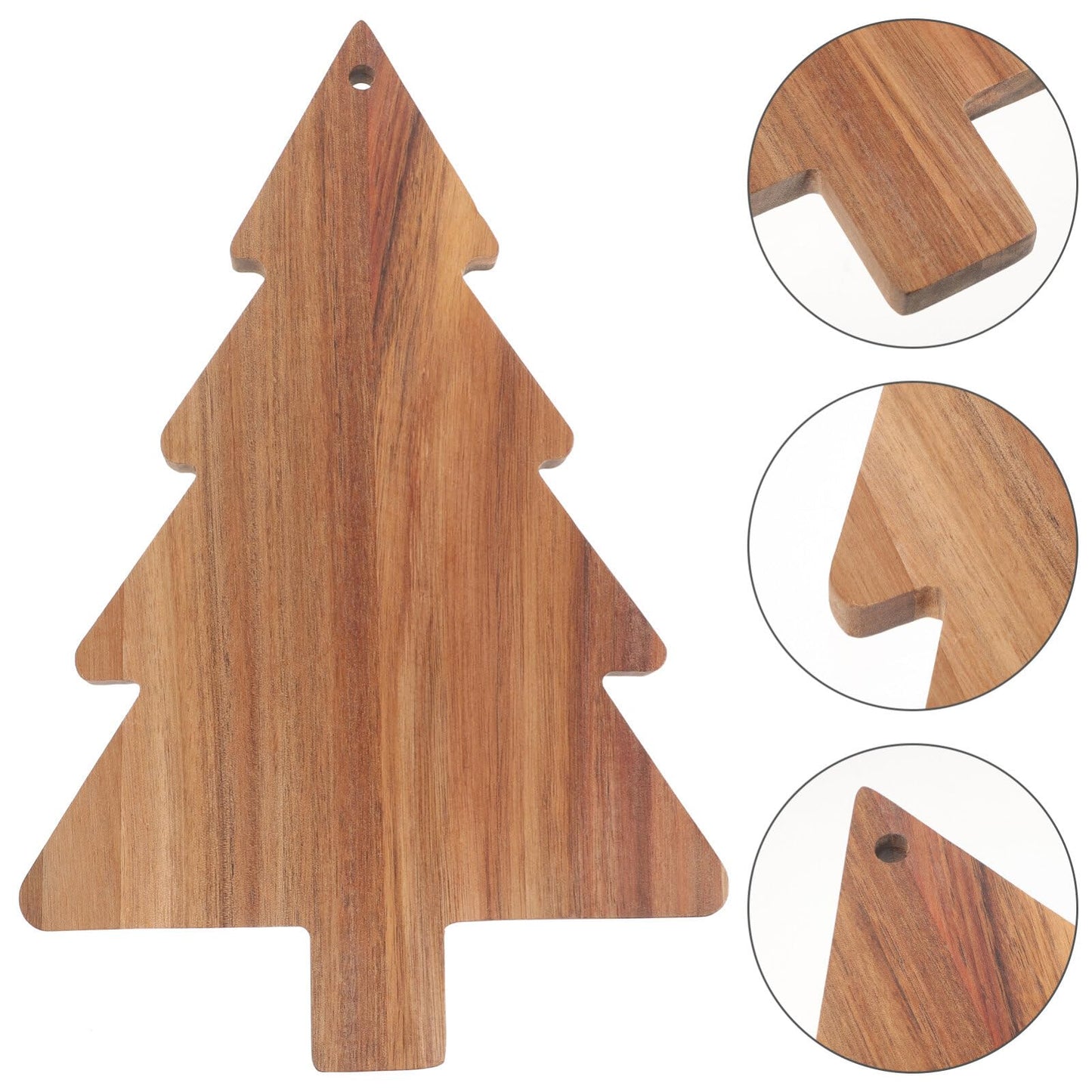 Amosfun Christmas Tree Charcuterie Board Xmas Cutting Board Fruit Tray Wooden Cheese Appetizer Tray Sushi Serving 9.5 x 15 Inch
